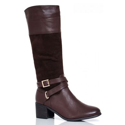 Brown Buckle Calf Boots